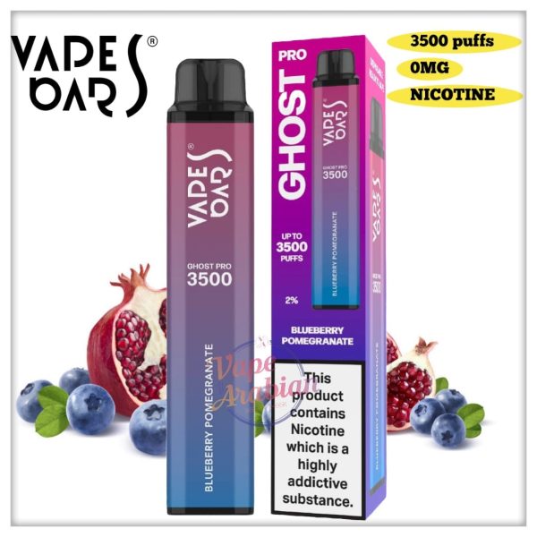 Vape Bars Ghost Pro 0mg Blueberry Promegranate