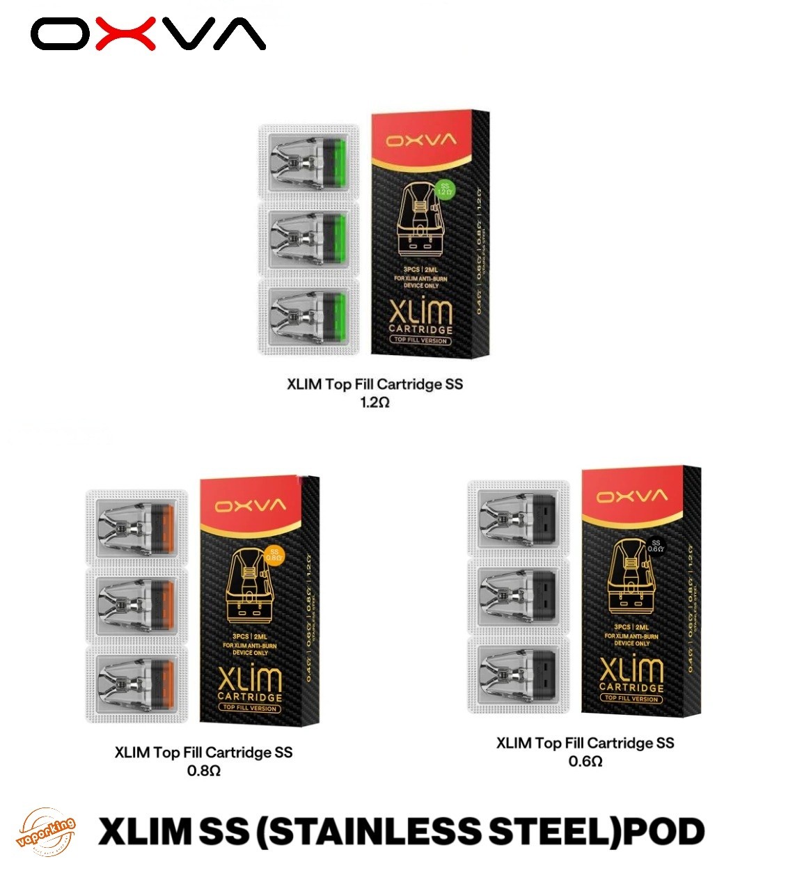Best Buy OXVA Xlim SS Pods 2ml top fill In UAE OXVA Xlim SS Pods 2ml